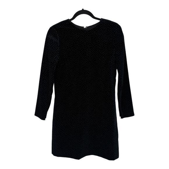 Theory Wynter Dot Long Sleeve Velvet Dress black size 4 - Picture 1 of 6
